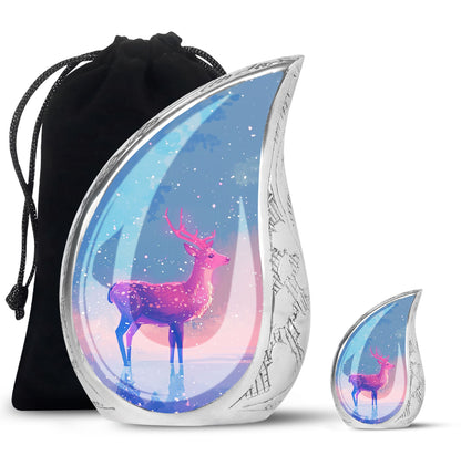 Personalized Deer Cremation Urn for Human Ashes - 10-inch, 200 cu in - Yatskia