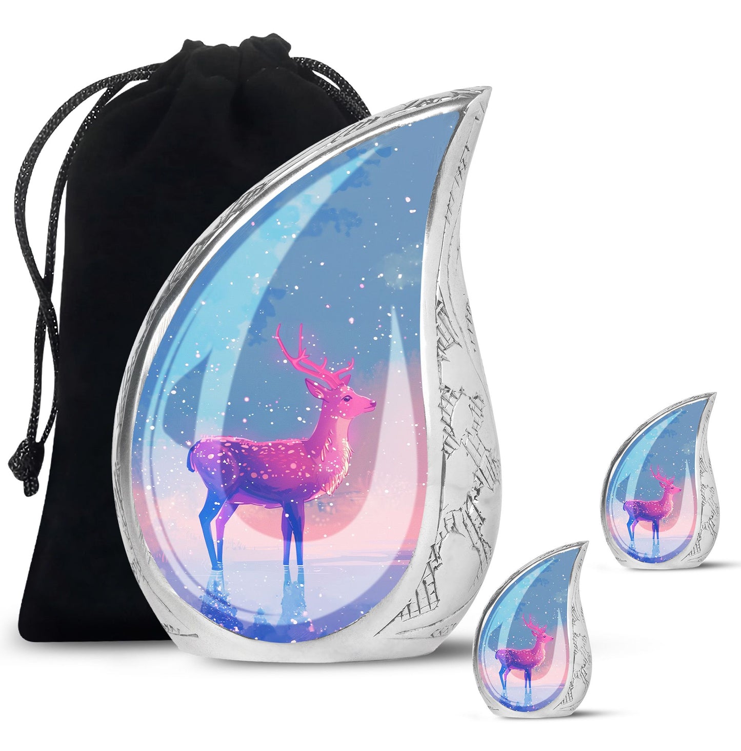 Personalized Deer Cremation Urn for Human Ashes - 10-inch, 200 cu in - Yatskia