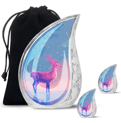 Personalized Deer Cremation Urn for Human Ashes - 10-inch, 200 cu in - Yatskia