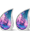 Deer Themed Cremation Urn - Purple and Blue Color Urns For Human Ashes