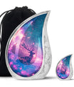 Deer Themed Cremation Urn - Purple and Blue Color Urns For Human Ashes