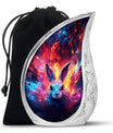 Colorful Bunny Burial Urn for Ashes – Artistic Rabbit Memorial Urn