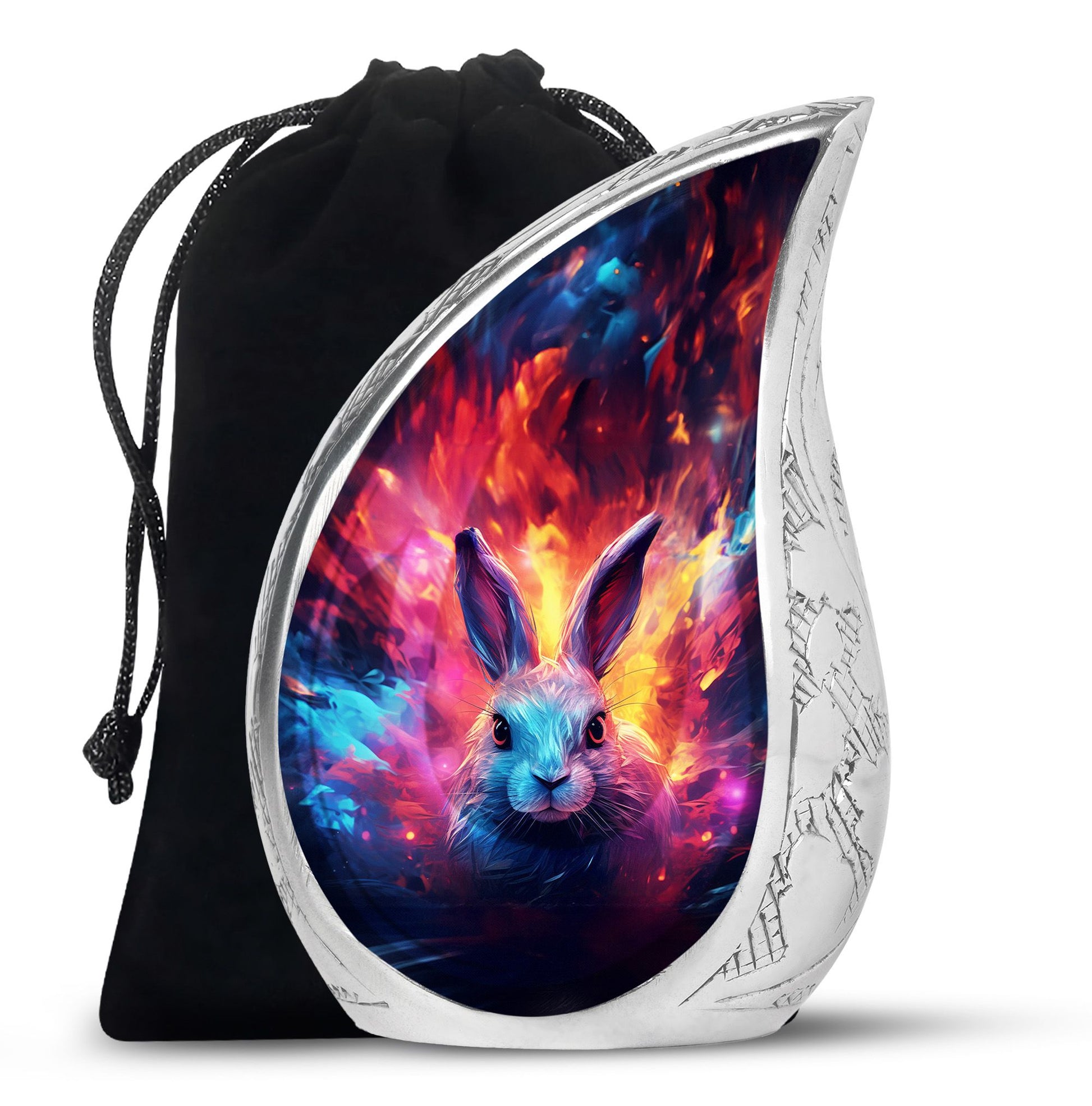 Colorful Bunny Burial Urn for Ashes – Artistic Rabbit Memorial Urn