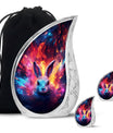 Colorful Bunny Burial Urn for Ashes – Artistic Rabbit Memorial Urn