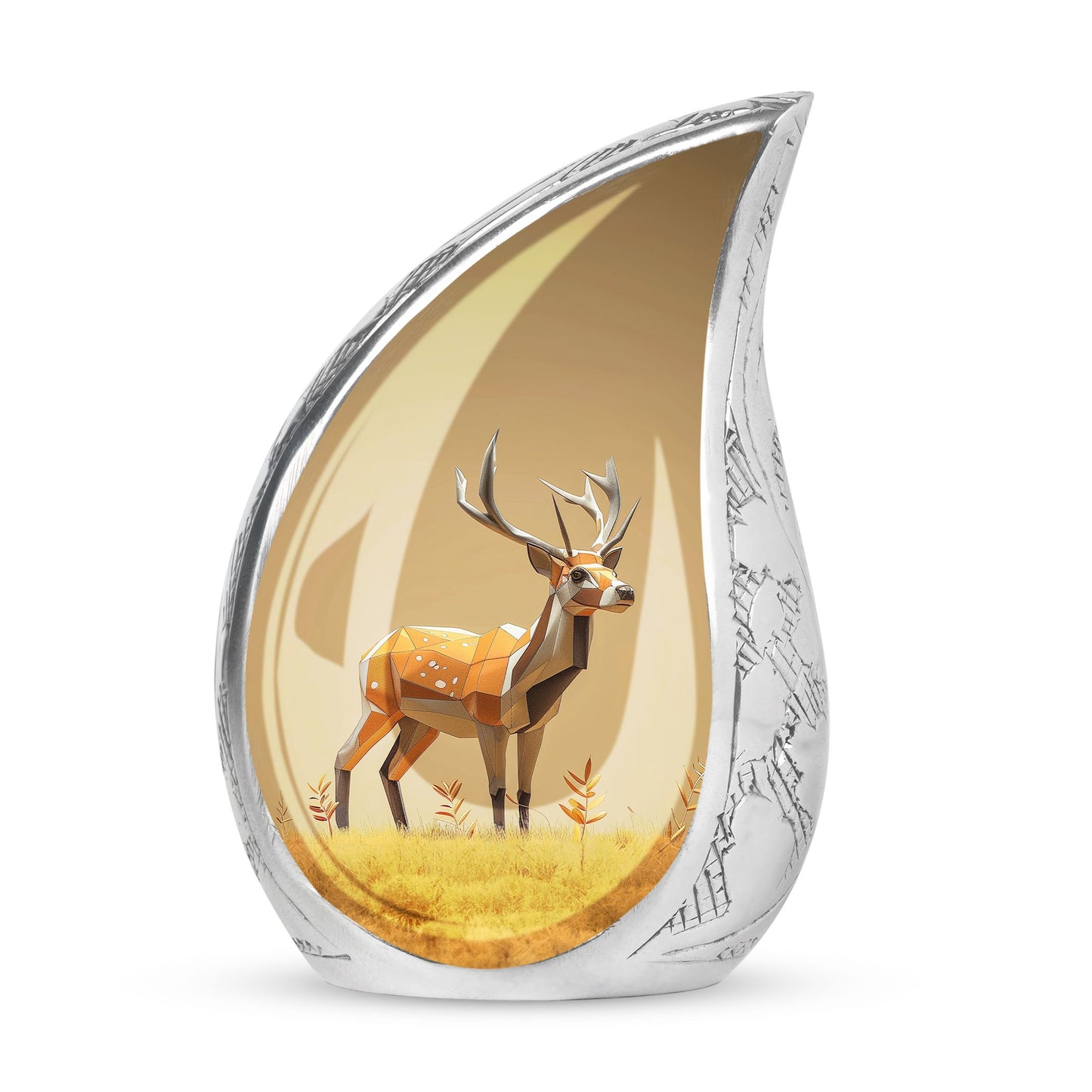 Personalized Deer Cremation Urn for Human Ashes - 10-inch, 200 cu in - Yatskia