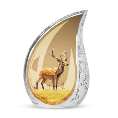 Personalized Deer Cremation Urn for Human Ashes - 10-inch, 200 cu in - Yatskia