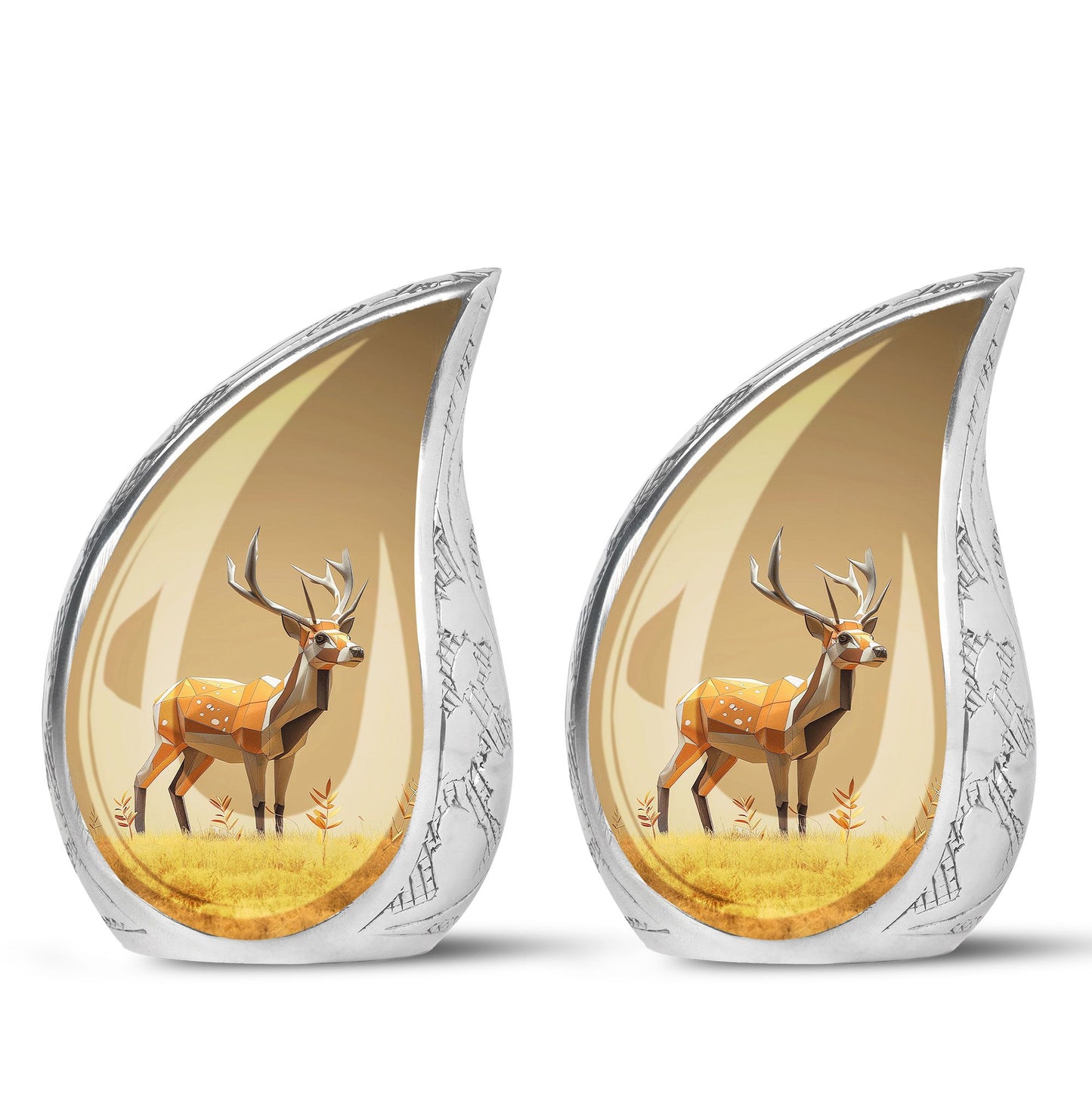 Personalized Deer Cremation Urn for Human Ashes - 10-inch, 200 cu in - Yatskia