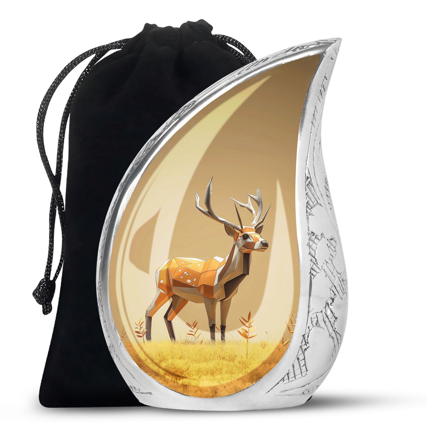 Personalized Deer Cremation Urn for Human Ashes - 10-inch, 200 cu in - Yatskia