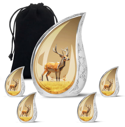 Personalized Deer Cremation Urn for Human Ashes - 10-inch, 200 cu in - Yatskia