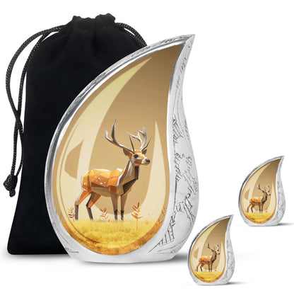 Personalized Deer Cremation Urn for Human Ashes - 10-inch, 200 cu in - Yatskia