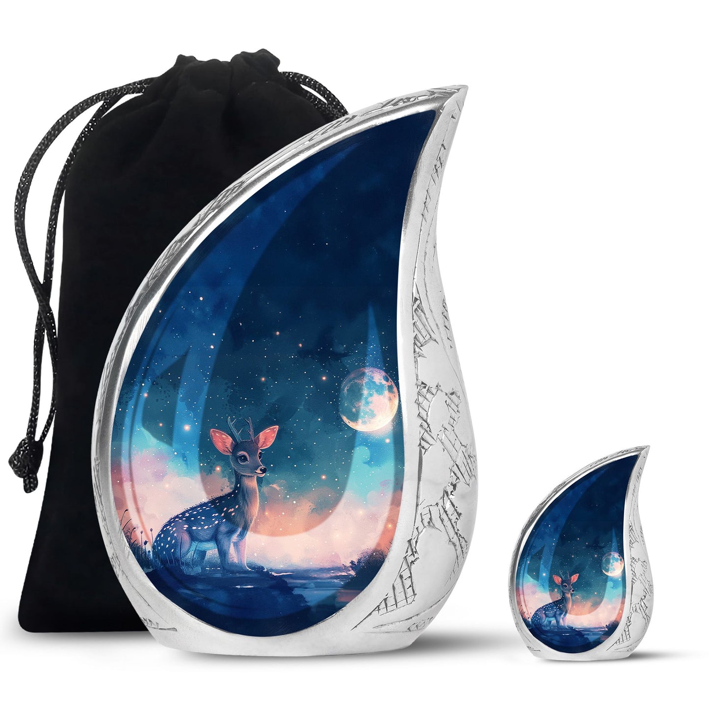Personalized Deer Cremation Urn for Human Ashes - 10-inch, 200 cu in - Yatskia