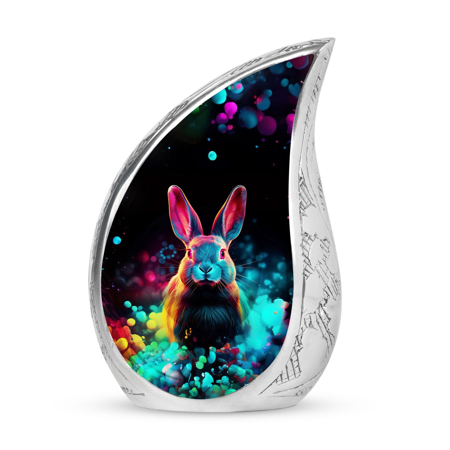 Colorful Personalized Rabbit Cremation Urn for Pet Ashes - 10-inch, 200 cu in - Yatskia