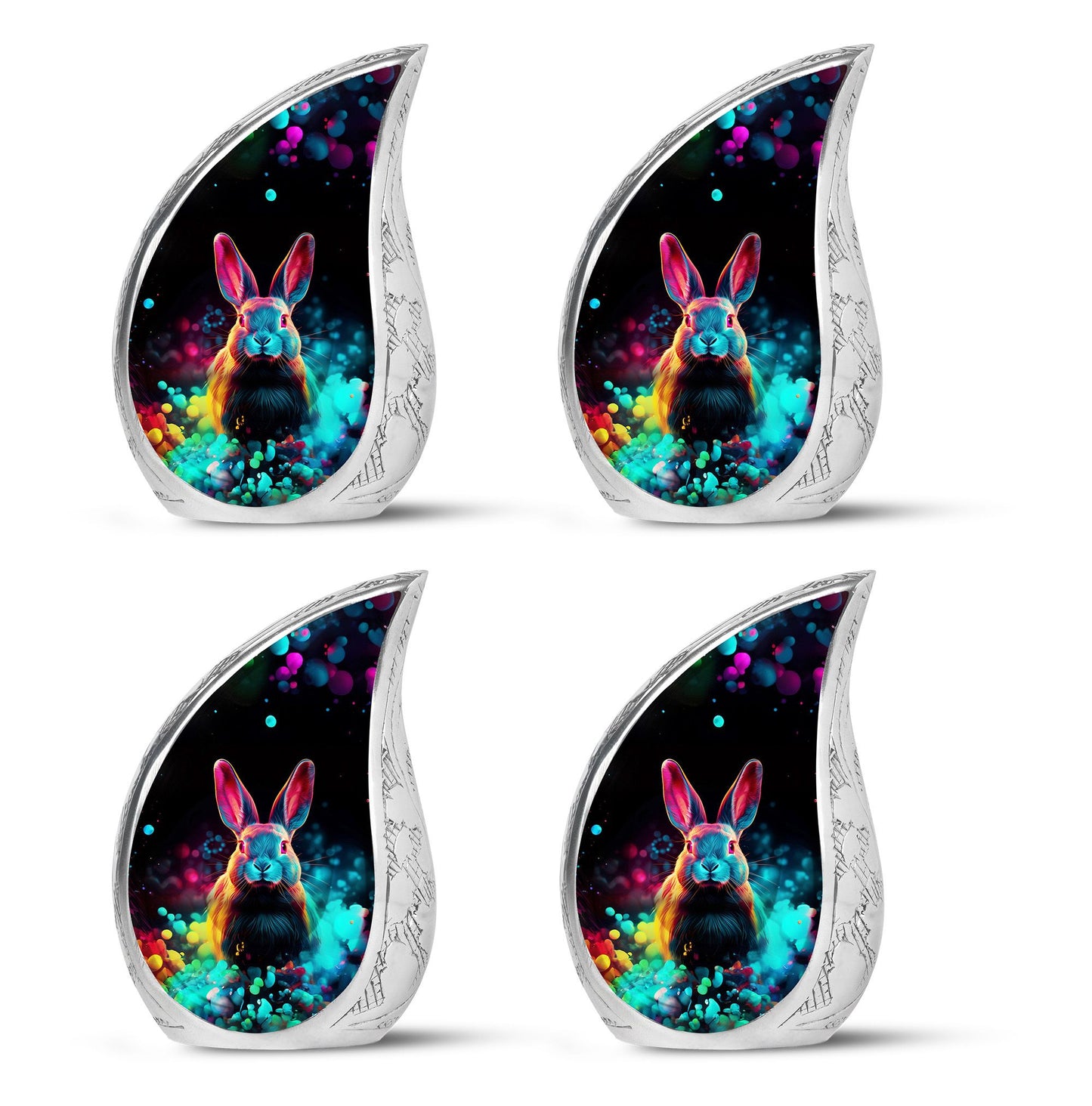Colorful Personalized Rabbit Cremation Urn for Pet Ashes - 10-inch, 200 cu in - Yatskia