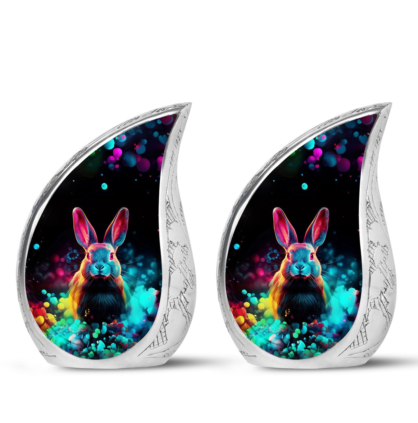 Colorful Personalized Rabbit Cremation Urn for Pet Ashes - 10-inch, 200 cu in - Yatskia
