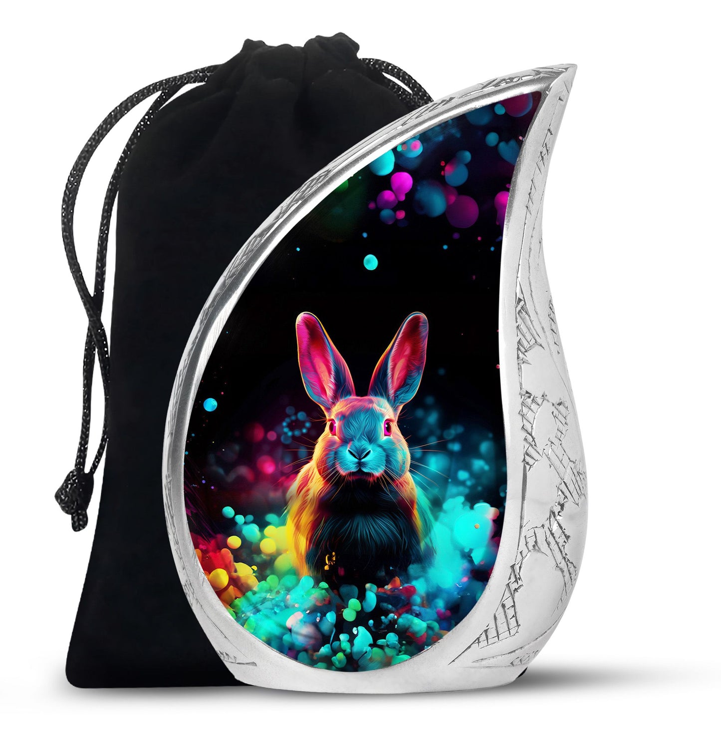 Colorful Personalized Rabbit Cremation Urn for Pet Ashes - 10-inch, 200 cu in - Yatskia