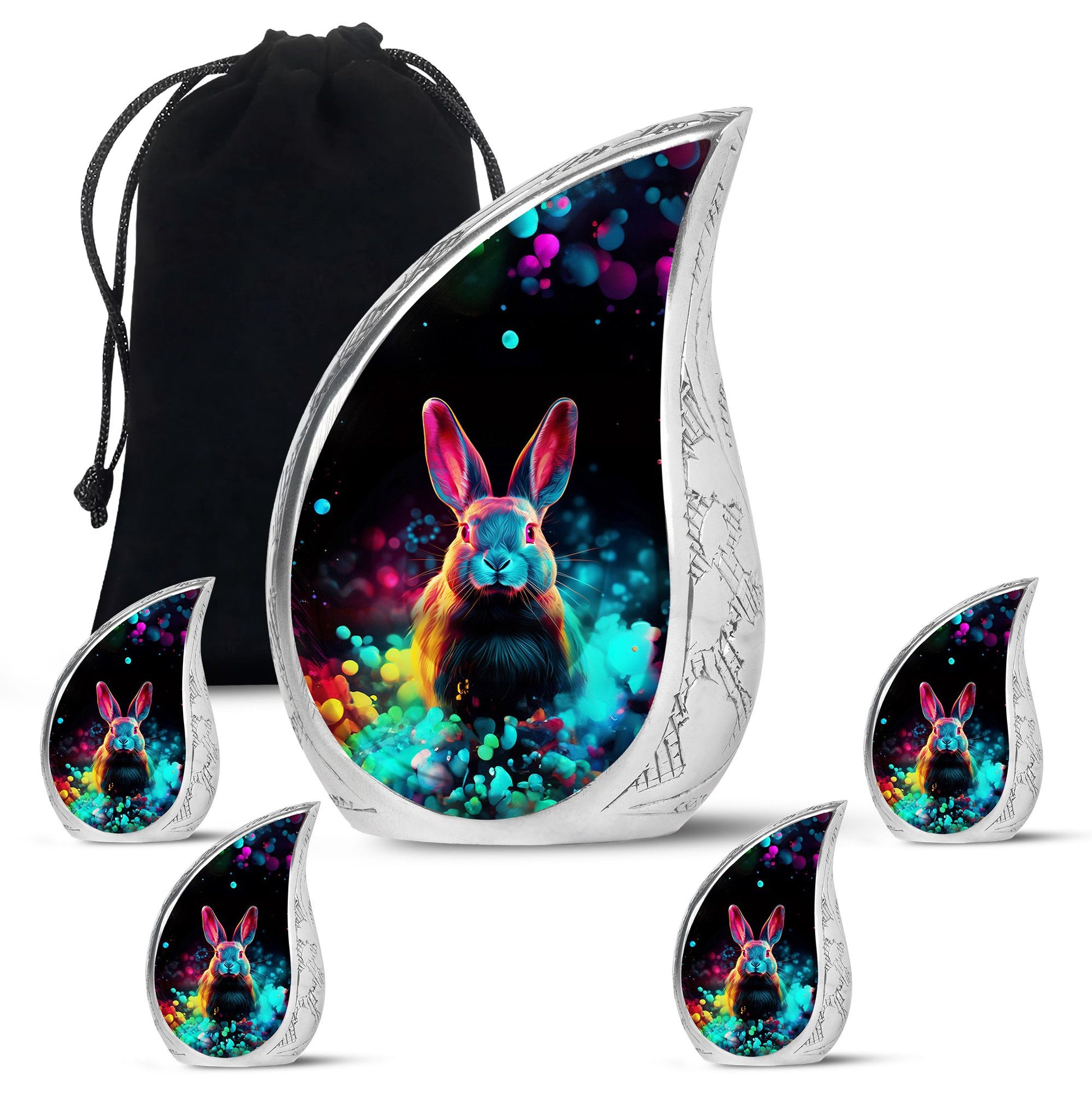 Colorful Rabbit Cremation Urn for Human Ashes - Urn for Mom and Dad