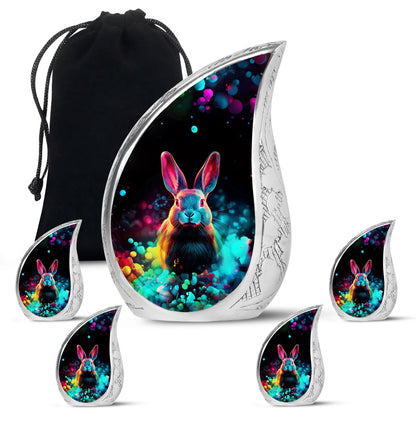 Colorful Personalized Rabbit Cremation Urn for Pet Ashes - 10-inch, 200 cu in - Yatskia