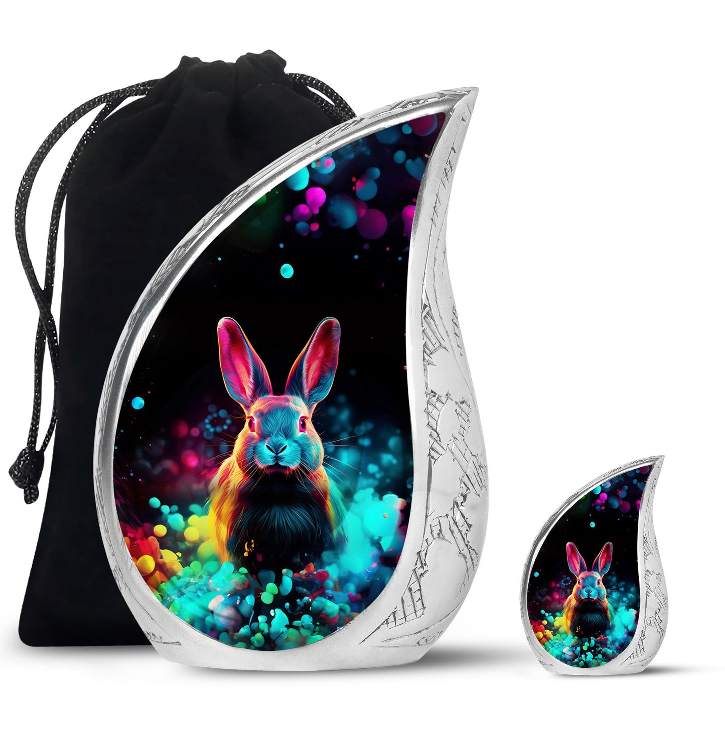 Colorful Personalized Rabbit Cremation Urn for Pet Ashes - 10-inch, 200 cu in - Yatskia