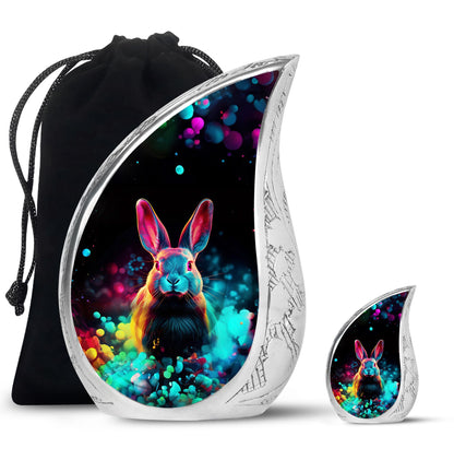 Colorful Personalized Rabbit Cremation Urn for Pet Ashes - 10-inch, 200 cu in - Yatskia