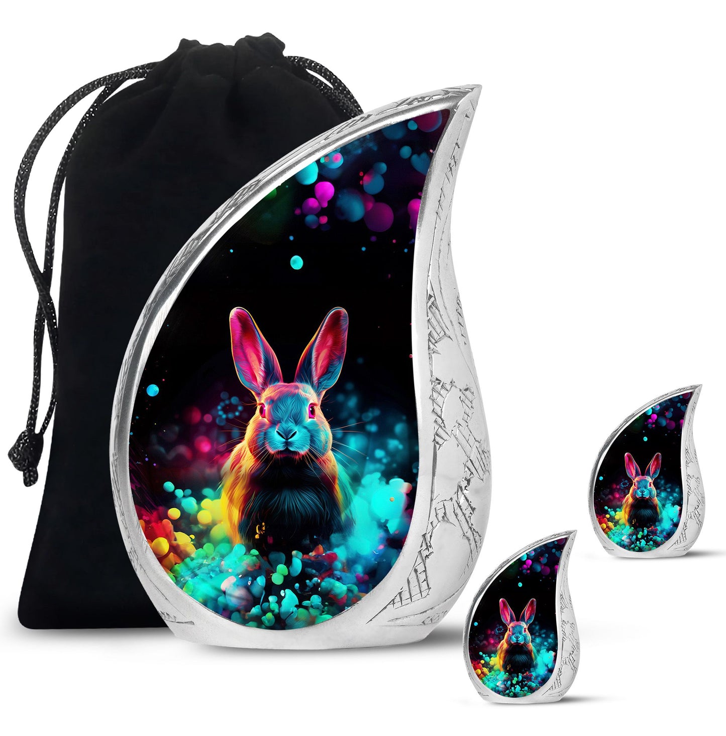 Colorful Personalized Rabbit Cremation Urn for Pet Ashes - 10-inch, 200 cu in - Yatskia