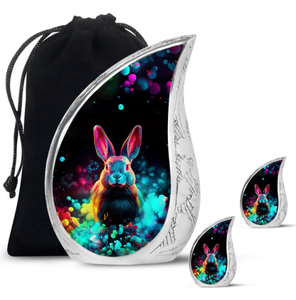 Colorful Personalized Rabbit Cremation Urn for Pet Ashes - 10-inch, 200 cu in - Yatskia