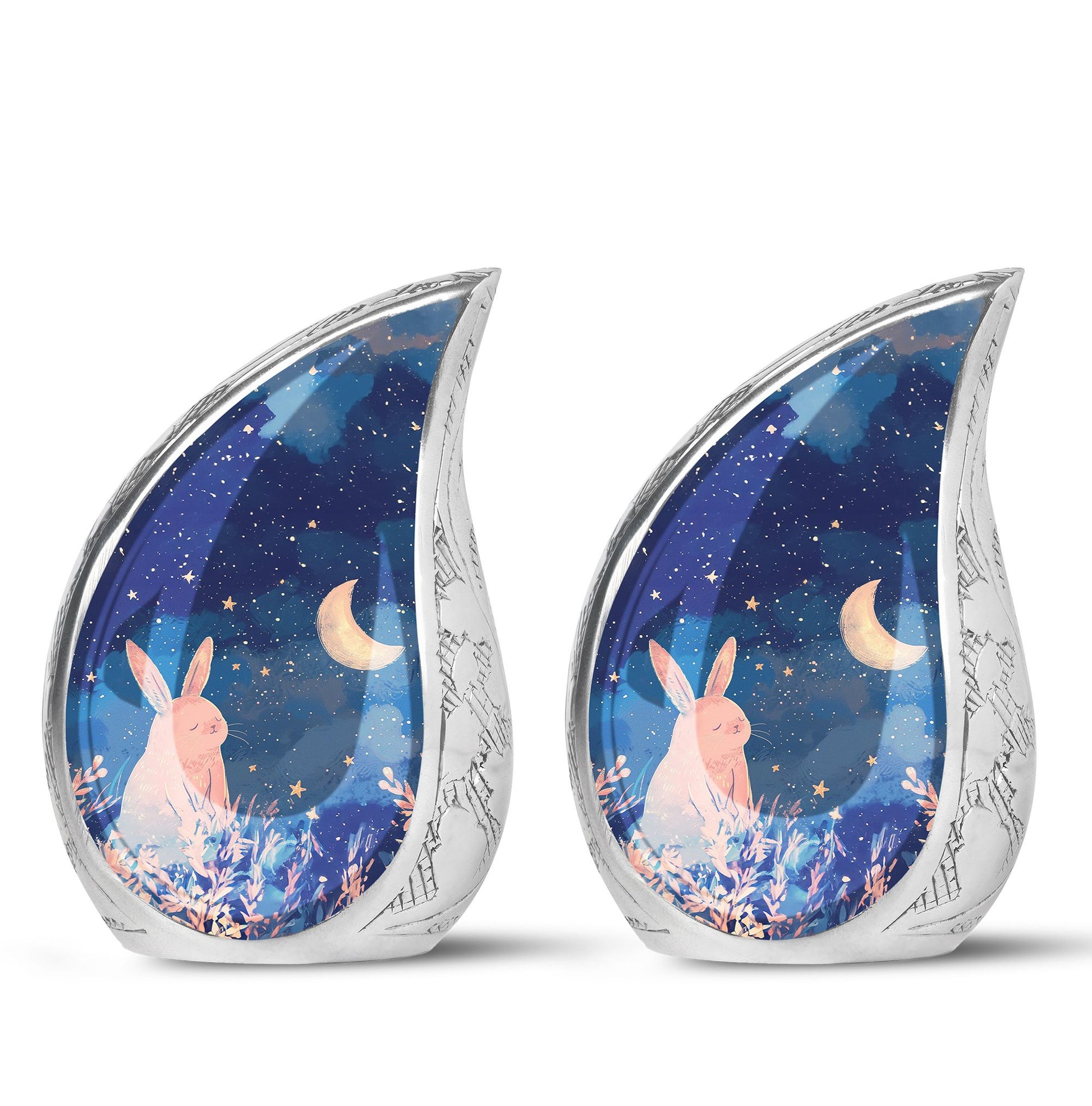 Moonlit Bunny Cremation Urns For Human Ashes - Rabbit Urn for Mom & Dad