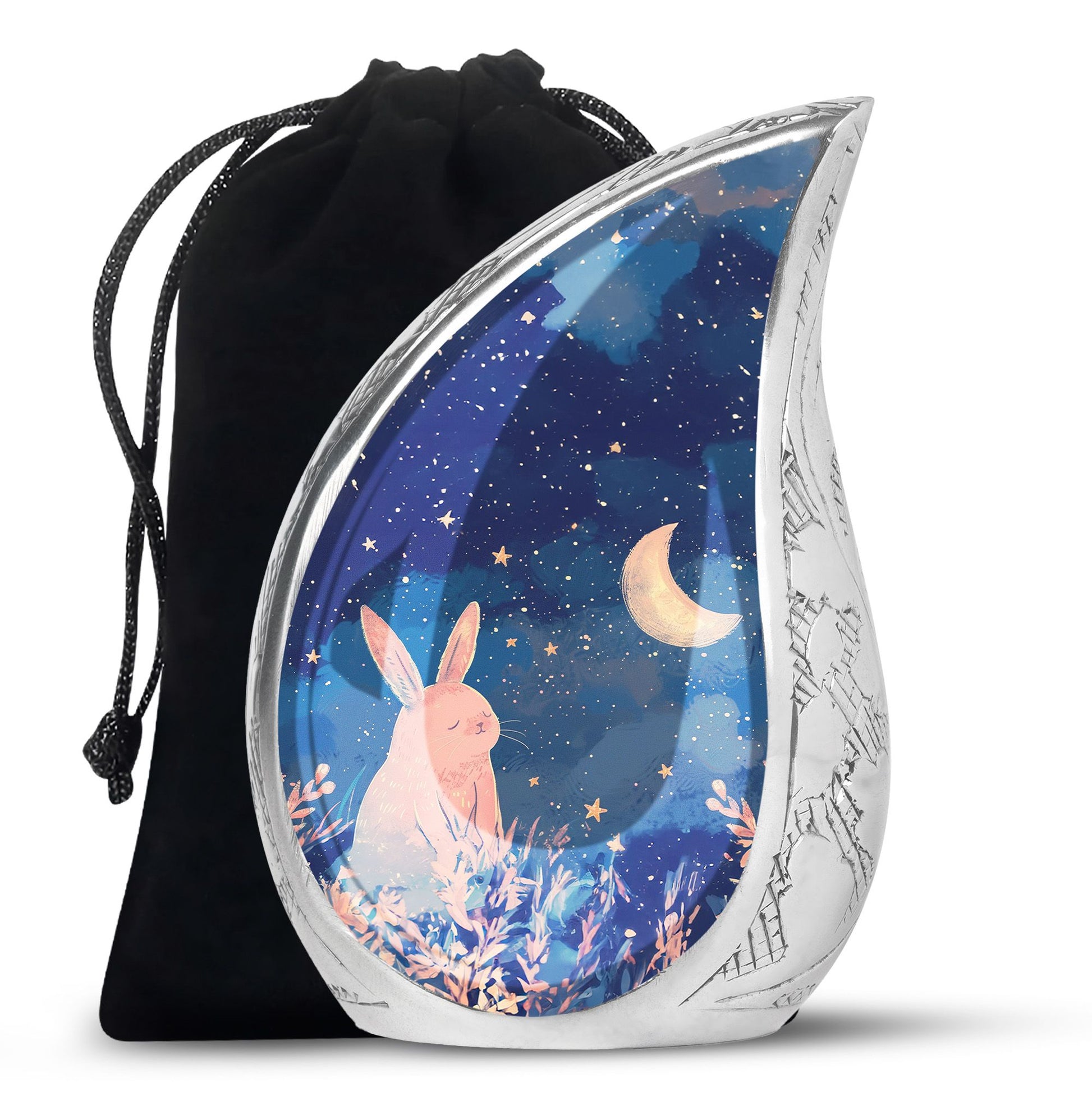 Moonlit Bunny Cremation Urns For Human Ashes - Rabbit Urn for Mom & Dad