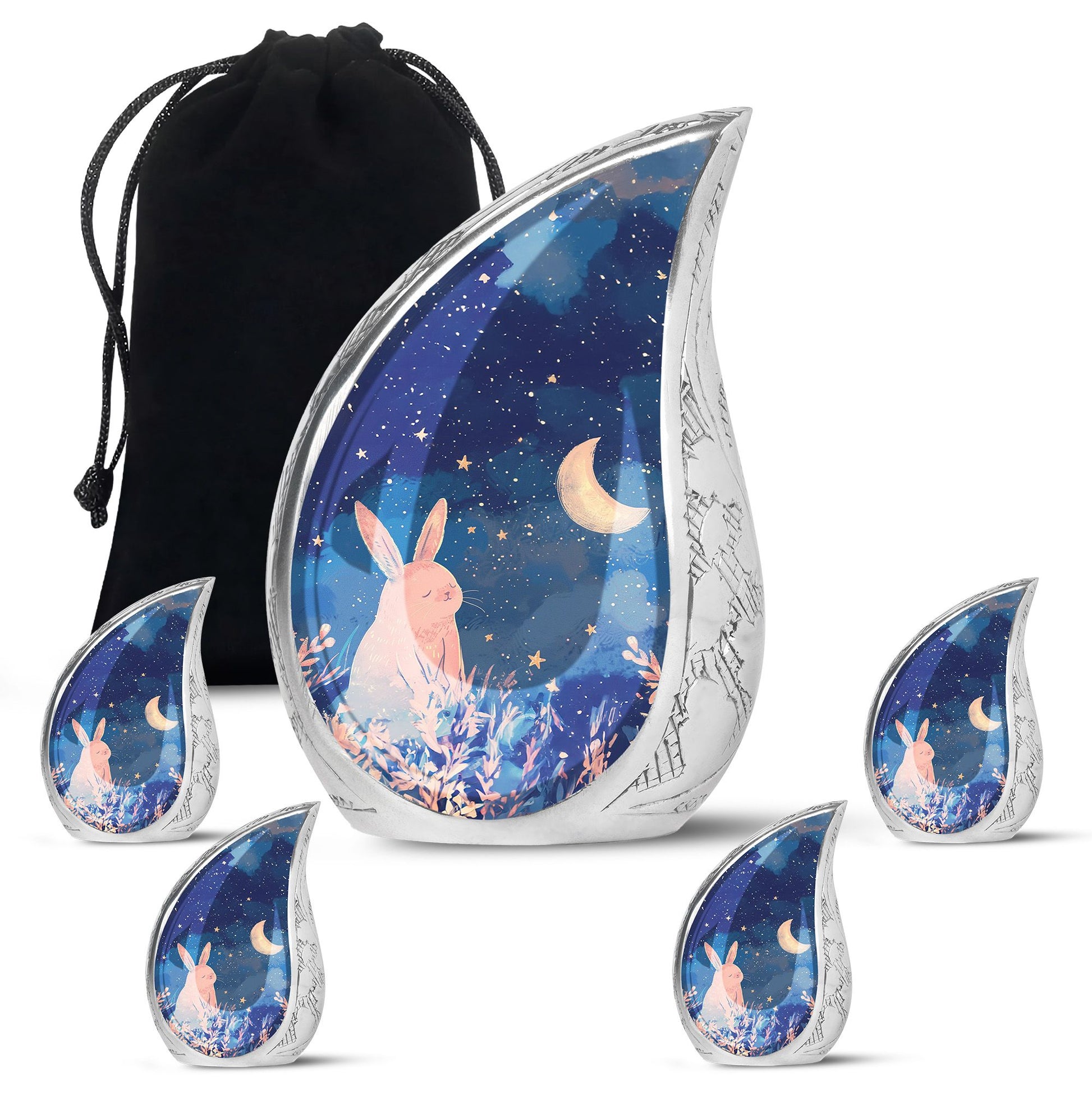 Moonlit Bunny Cremation Urns For Human Ashes - Rabbit Urn for Mom & Dad
