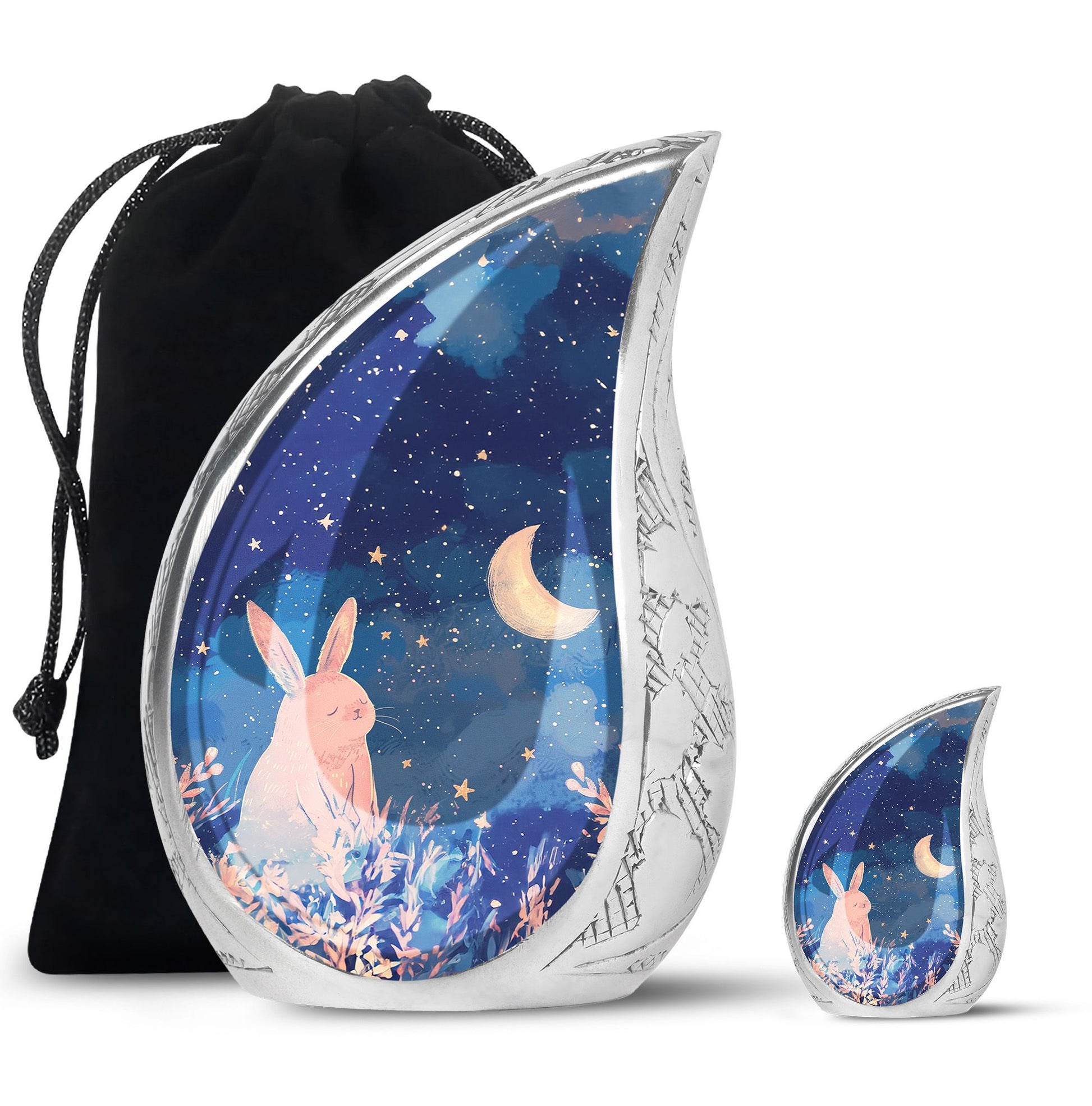 Moonlit Bunny Cremation Urns For Human Ashes - Rabbit Urn for Mom & Dad