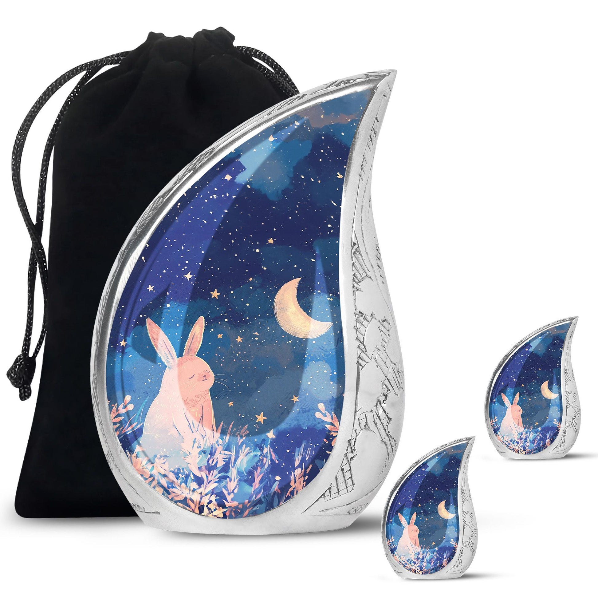 Moonlit Bunny Cremation Urns For Human Ashes - Rabbit Urn for Mom & Dad