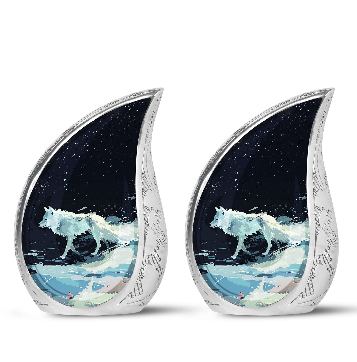 Personalized Wolf Cremation Urn for Human Ashes - 10-inch, 200 cu in - Yatskia