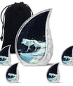 Wolf Cremation Large Urn - Urns For Human Ashes With A Wolf Drawing