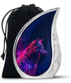 Neon Wolf Cremation Urn – Bold & Majestic Spirit Large Urns For Female & Male