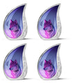 Wolf Cremation Urn for Ashes - Purple Wolf Design Memorial Urn