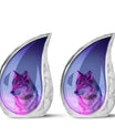 Wolf Cremation Urn for Ashes - Purple Wolf Design Memorial Urn