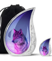 Wolf Cremation Urn for Ashes - Purple Wolf Design Memorial Urn