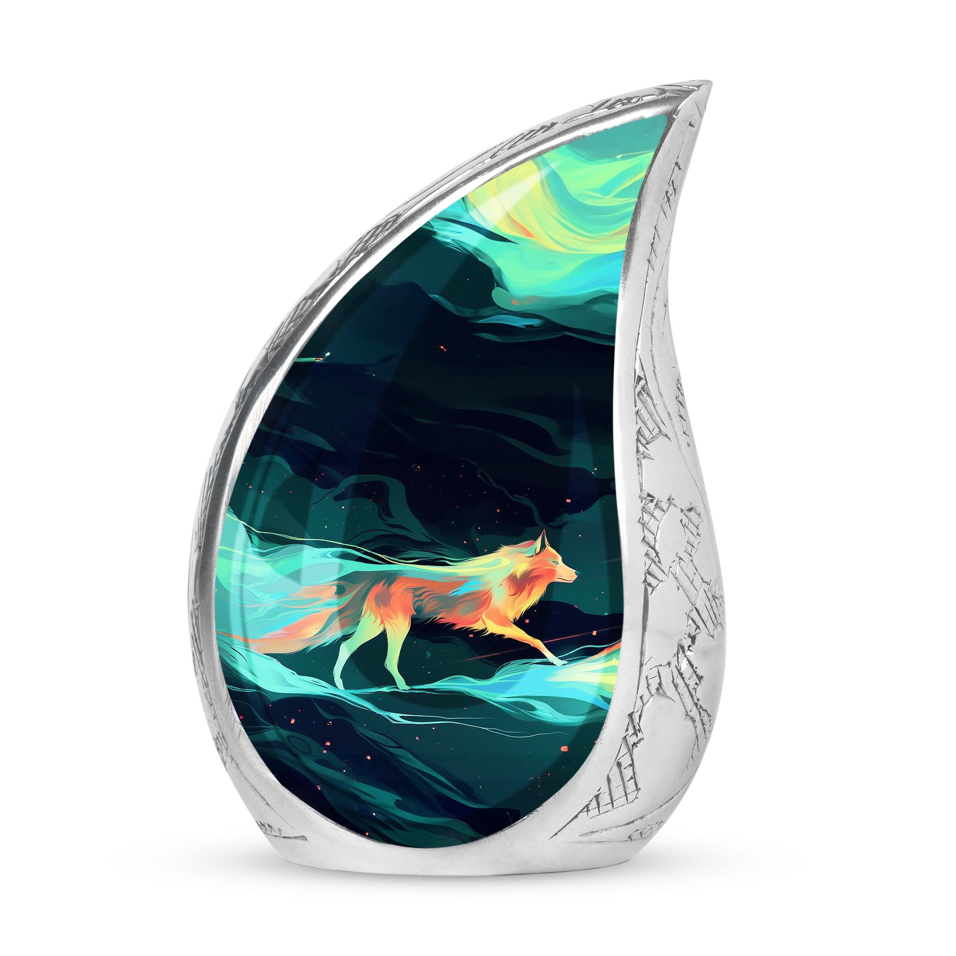 Colorful Wolf Cremation Urn for Human Ashes - Urn for Mom and Dad