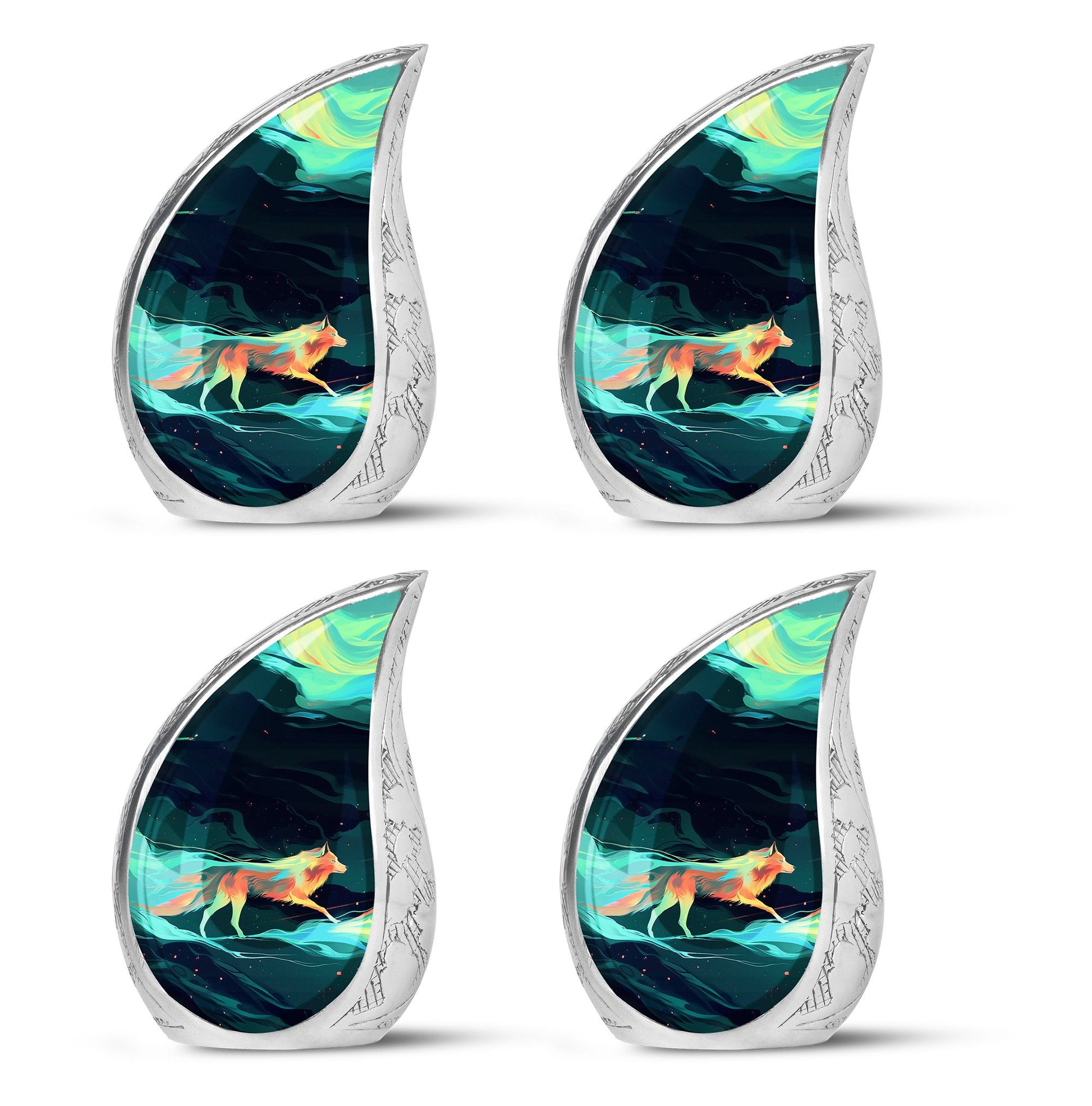 Colorful Wolf Cremation Urn for Human Ashes - Urn for Mom and Dad