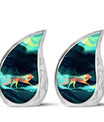 Colorful Wolf Cremation Urn for Human Ashes - Urn for Mom and Dad
