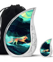 Colorful Wolf Cremation Urn for Human Ashes - Urn for Mom and Dad