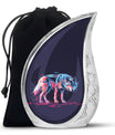 Neon Wolf Cremation Urns For Human Ashes - Memorial Urn for Mom & Dad