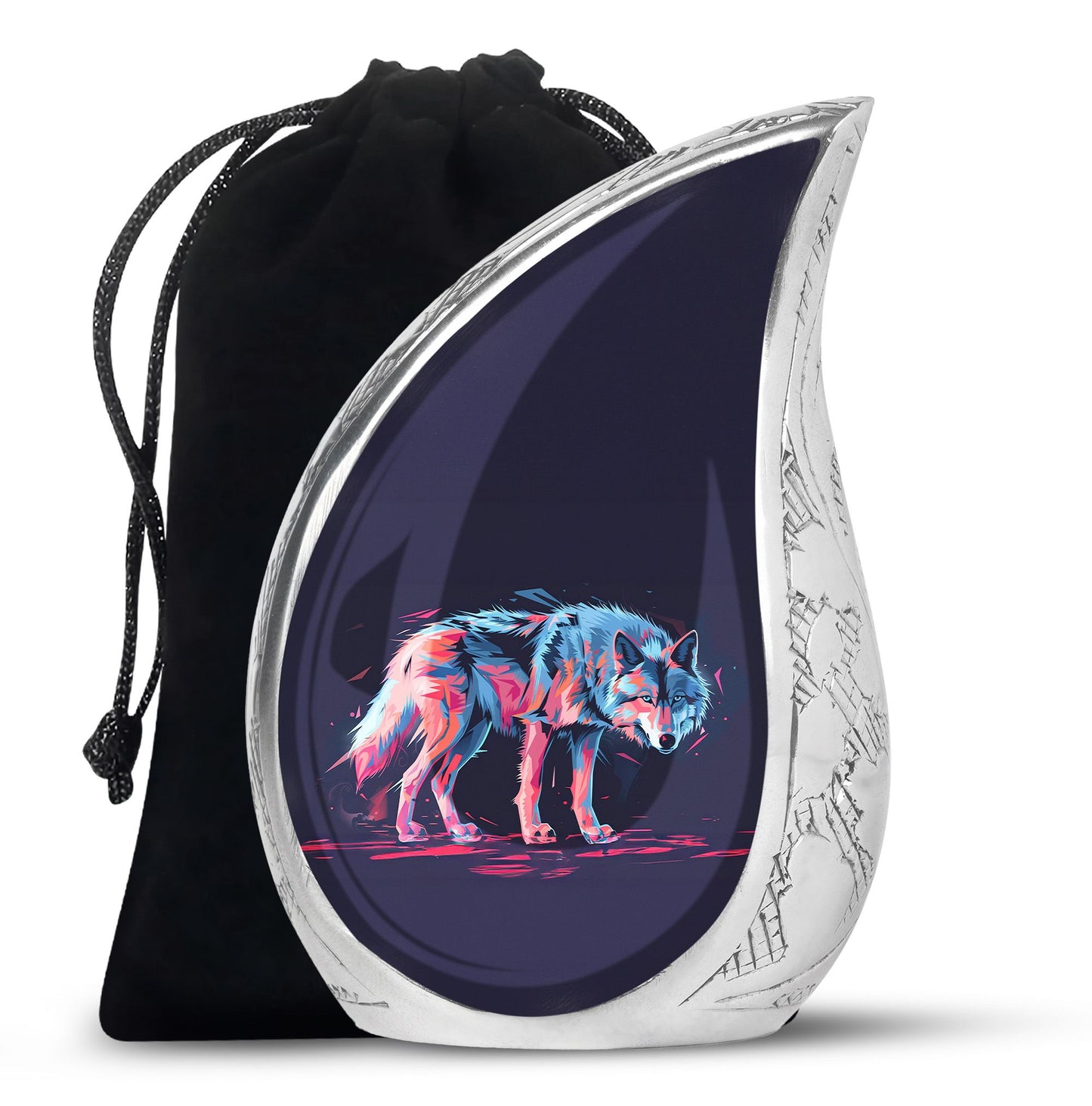 Personalized Wolf Cremation Urn for Mom - 10-inch, 200 cu in - Yatskia
