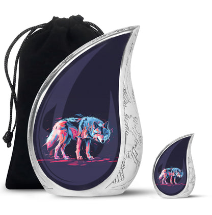 Personalized Wolf Cremation Urn for Mom - 10-inch, 200 cu in - Yatskia