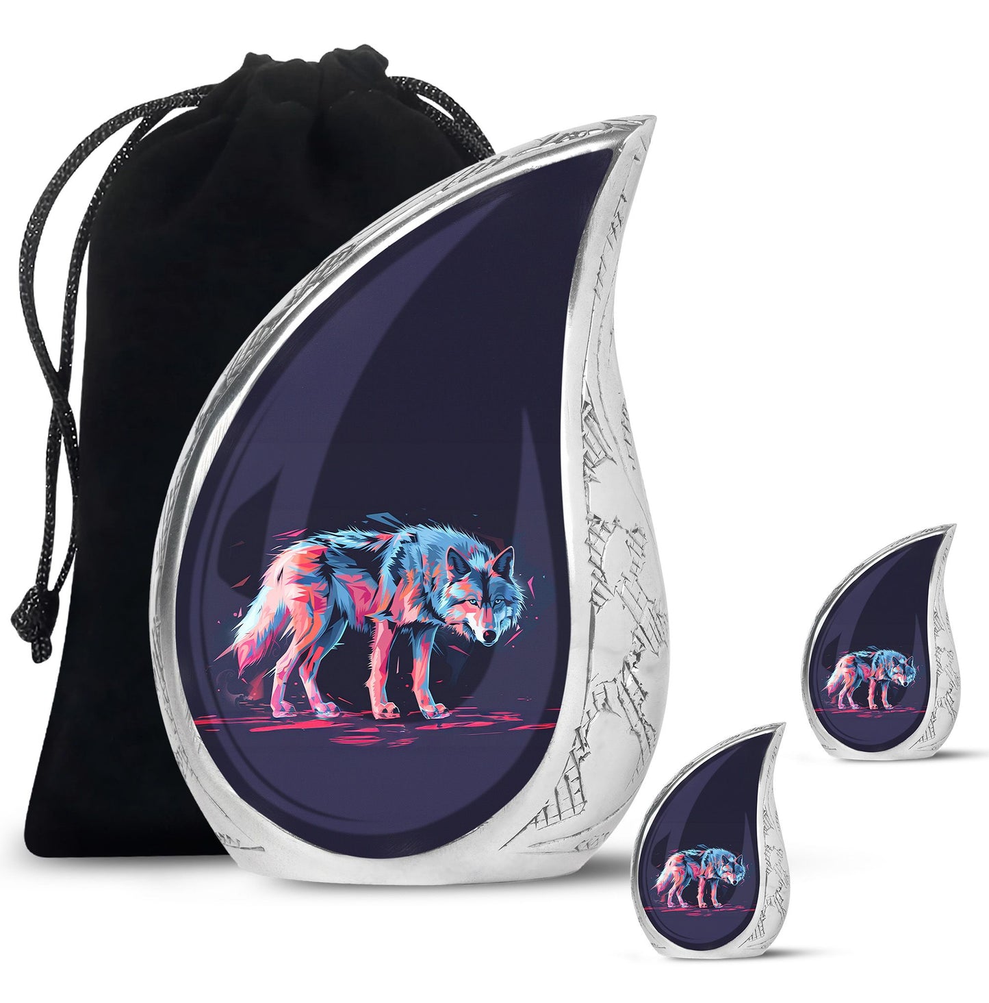 Personalized Wolf Cremation Urn for Mom - 10-inch, 200 cu in - Yatskia