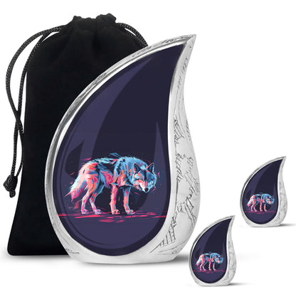 Personalized Wolf Cremation Urn for Mom - 10-inch, 200 cu in - Yatskia