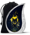 Black and Gold Wolf Urn for Human Ashes - Large For Urn Mom