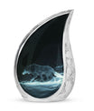 Blue Wolf Cremation Urn for Human Ashes - Memorial Urn for Adults
