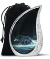Blue Wolf Cremation Urn for Human Ashes - Memorial Urn for Adults