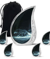 Blue Wolf Cremation Urn for Human Ashes - Memorial Urn for Adults