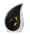Black and Gold Wolf Urn for Human Ashes - Urn for Adult Mom and Dad